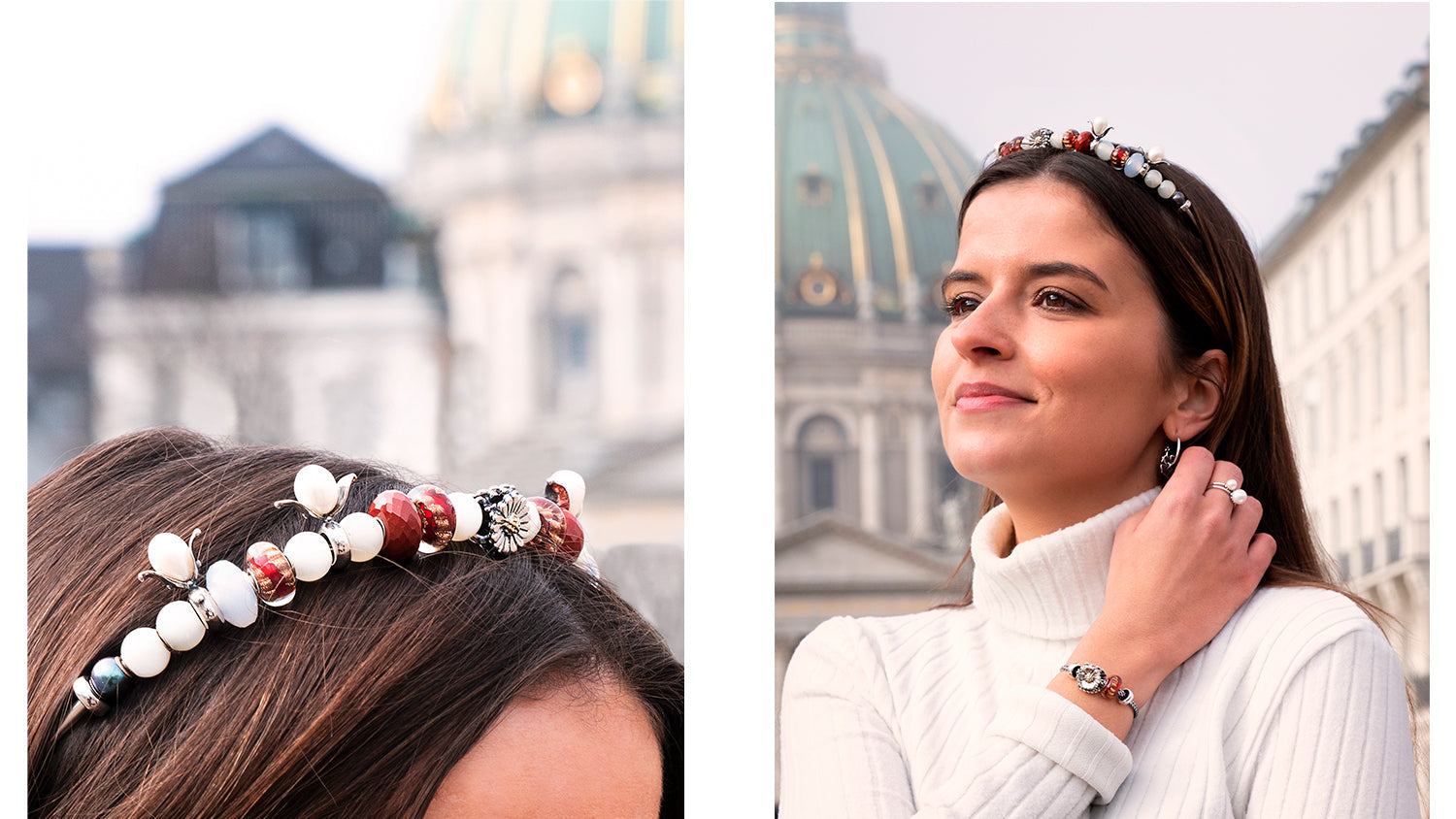 Trollbeads Tiaras with white and red beads