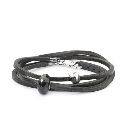 Armband Leder, Schwarz, ohne Verschluss