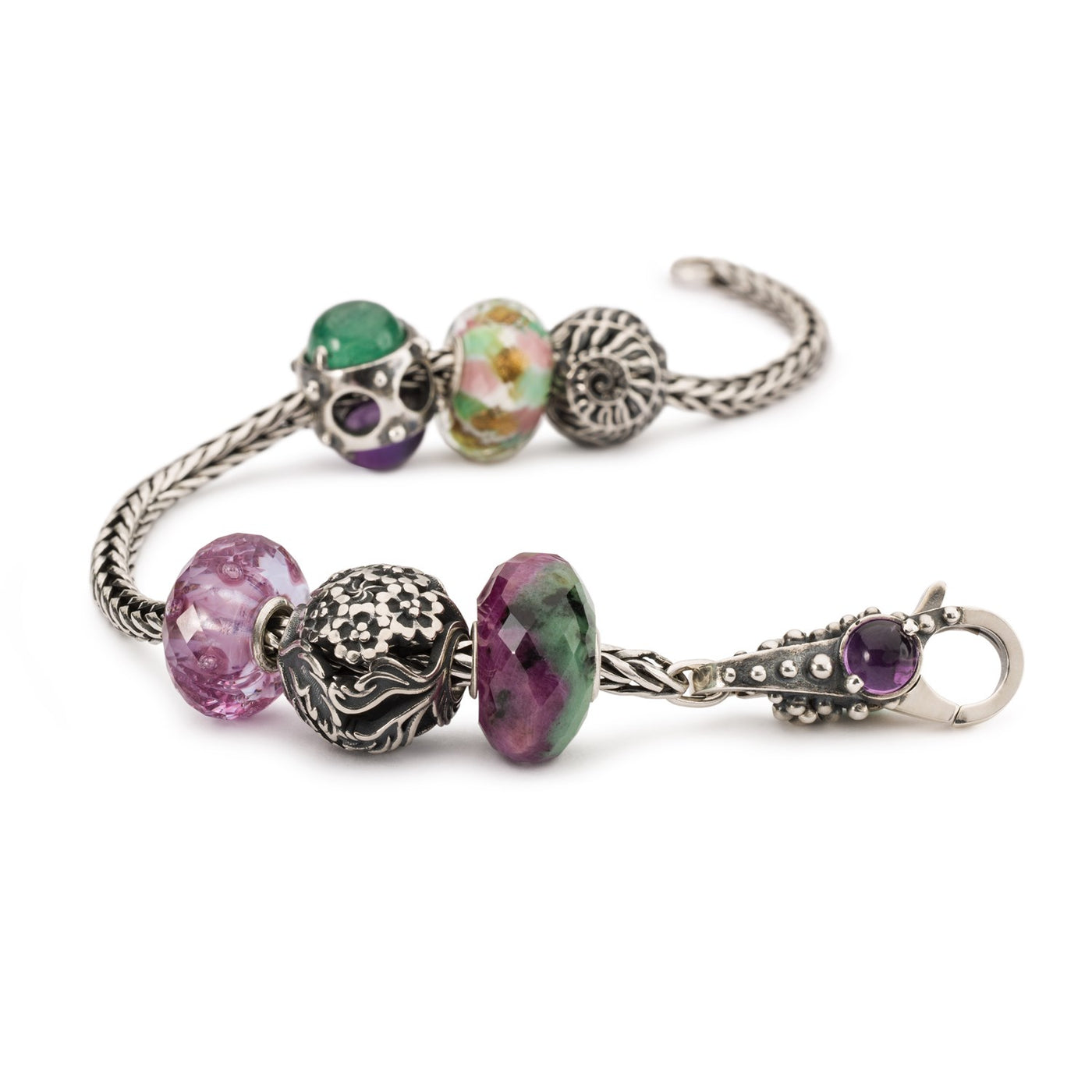 Kraft und Hoffnung Silber Verschluss mit Aventurin und Amethyst