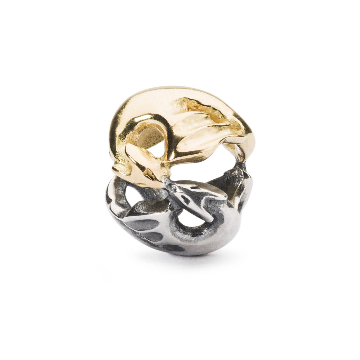 Tanzende Drachen, 18K Gold/Silber